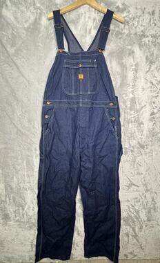 Big Ben Overalls Mens 38x31 Blue Denim Bib Workwear Carpenter Utility Made USA